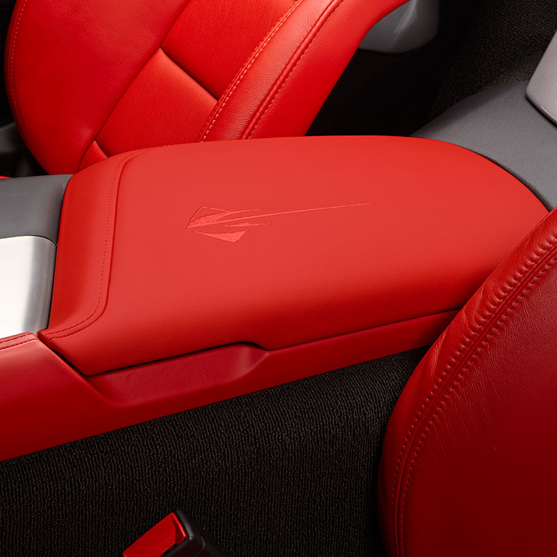 2015 Corvette Stingray Center Console Lid, Stingray Logo, Red