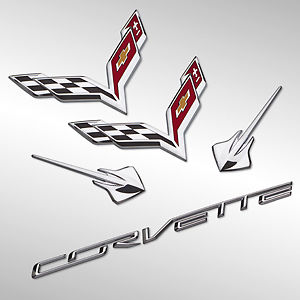 2015 Corvette Stingray Exterior Badging, Emblems, Lettering, Flags, CHROME