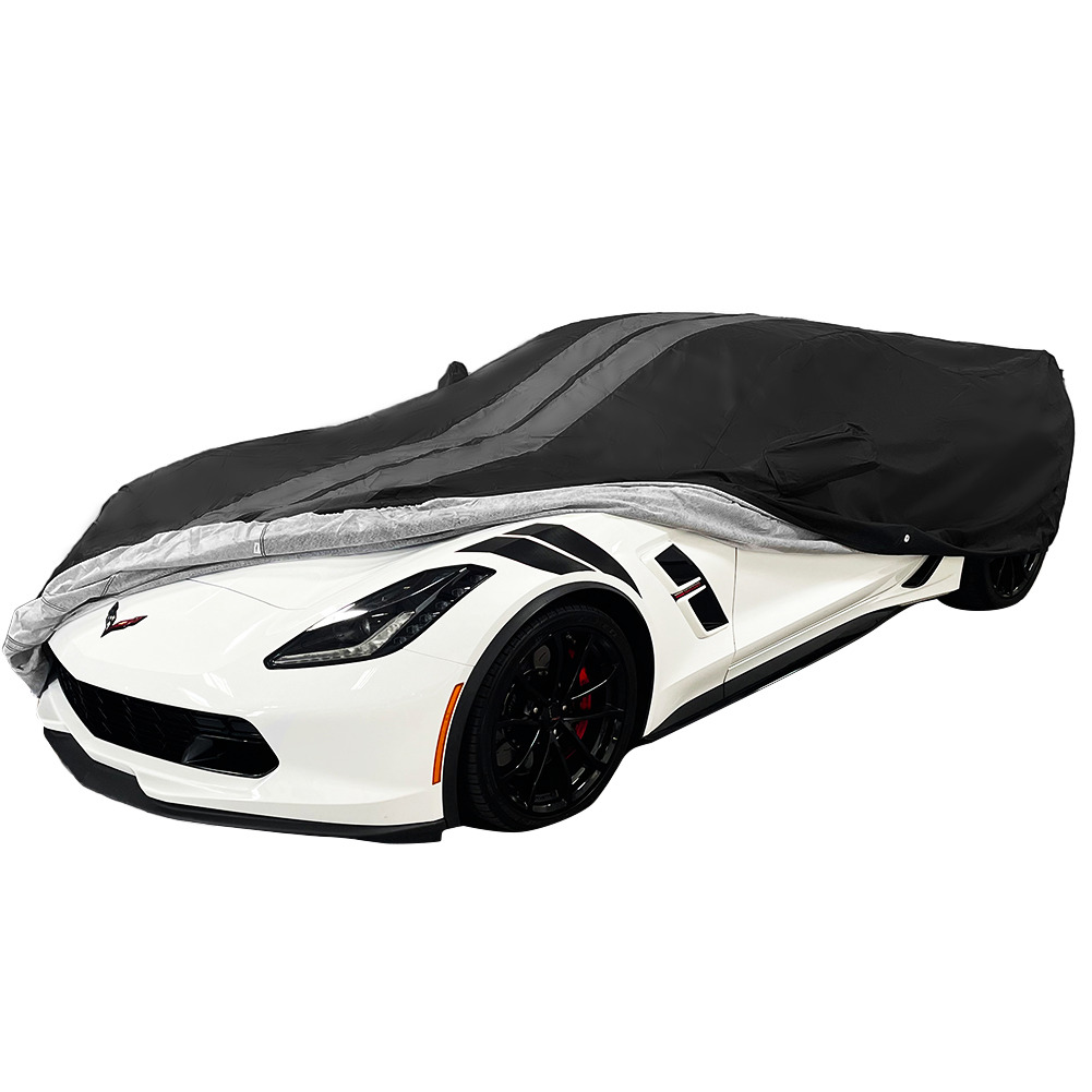 Corvette Ultraguard Plus Car Cover - Indoor/Outdoor Protection - Black W/ Gray S