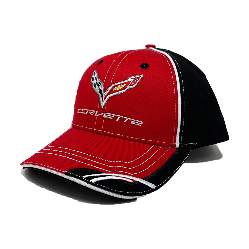 C7 Corvette Flag / Accent Cap - Black/Red