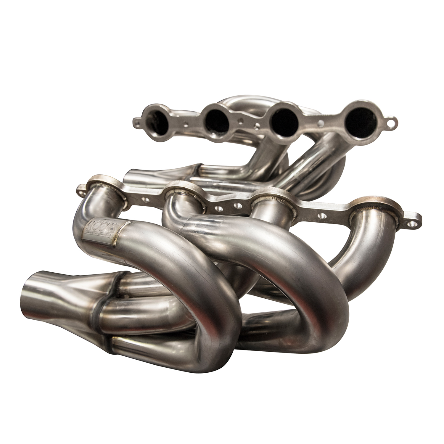 Stainless Steel Turbo Shorty Headers 1.75 x 2.5" Downswept 14 Gauge Stainless Steel