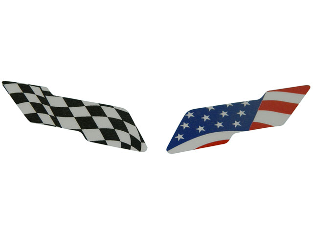 C5 Corvette Emblem American Flag Overlay Decal