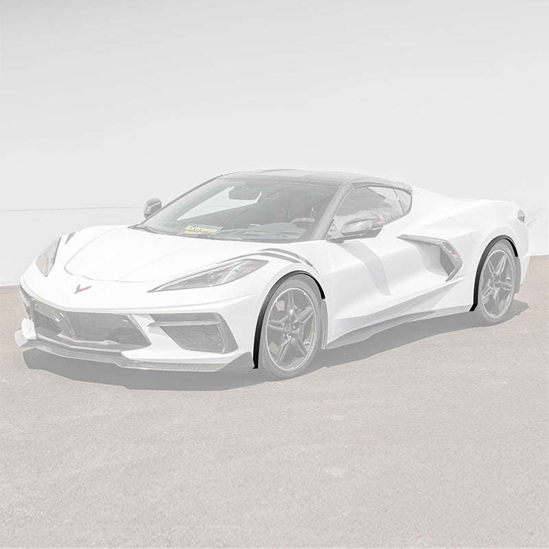 EOS C8 Corvette Stingray Dry Carbon Fiber Side - Matte Black, Front & Rear