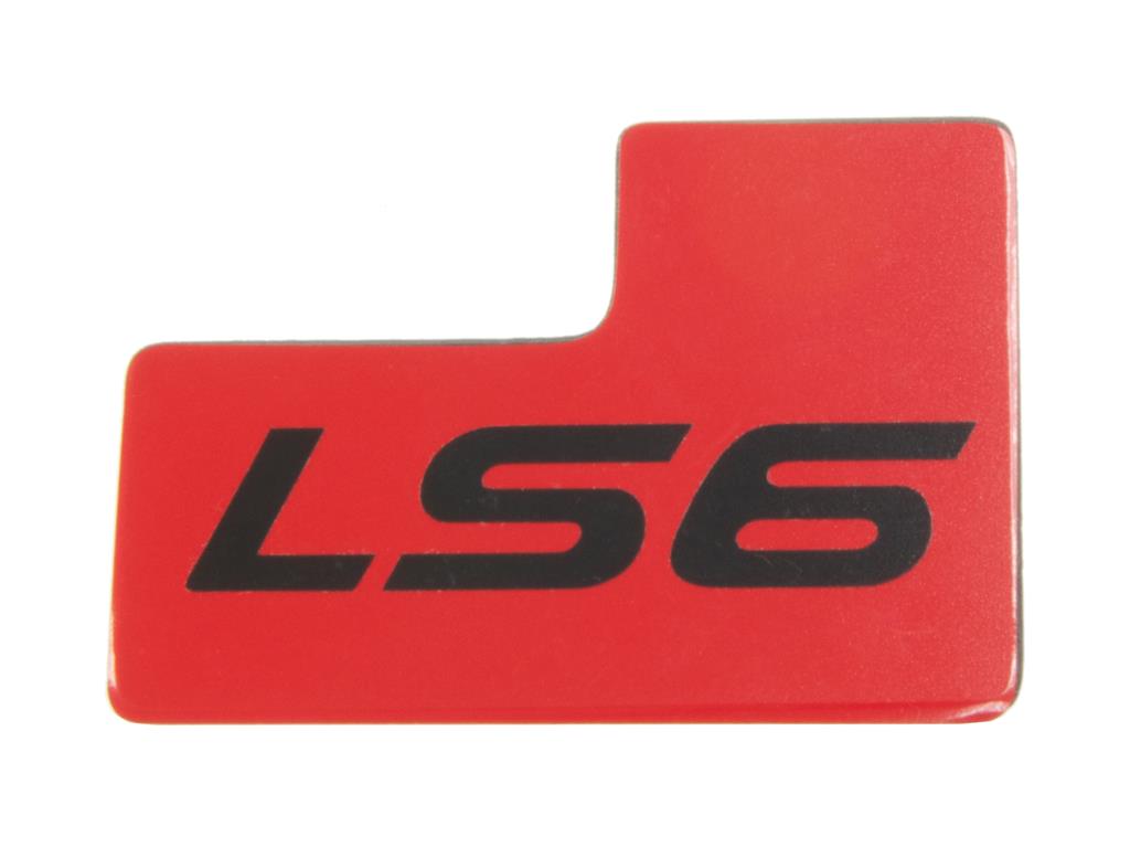 C5 Corvette Throttle Body  Engine ID Plate, LS6 Engine in Red/Black Finish