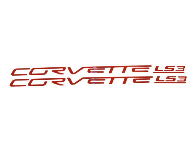 C6 Corvette Letters with LS3 for Fuel Rail Covers 3D Decals Set of 2