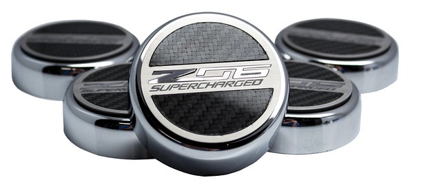 C7 Corvette Z06 Stainless Steel and Carbon Fiber Engine Cap Cover Set, Automatic Transmission