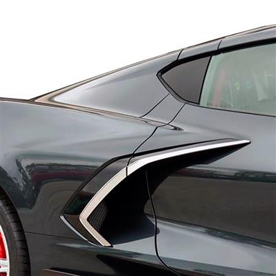 C8 Corvette 2020-2023 Side Vent Brushed Stainless Steel Trim Mouldings