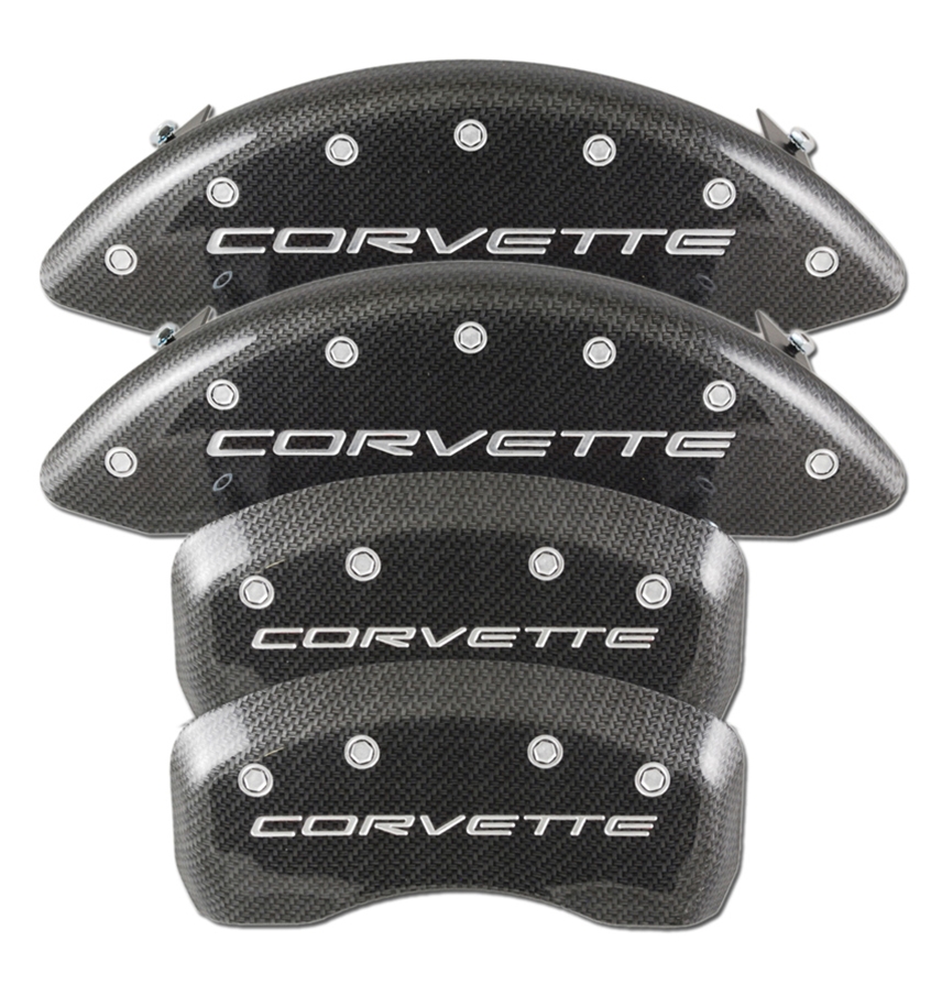 Corvette Brake Caliper Cover Set (4) - Carbon Fiber Look : 1997-2004 C5 & Z06