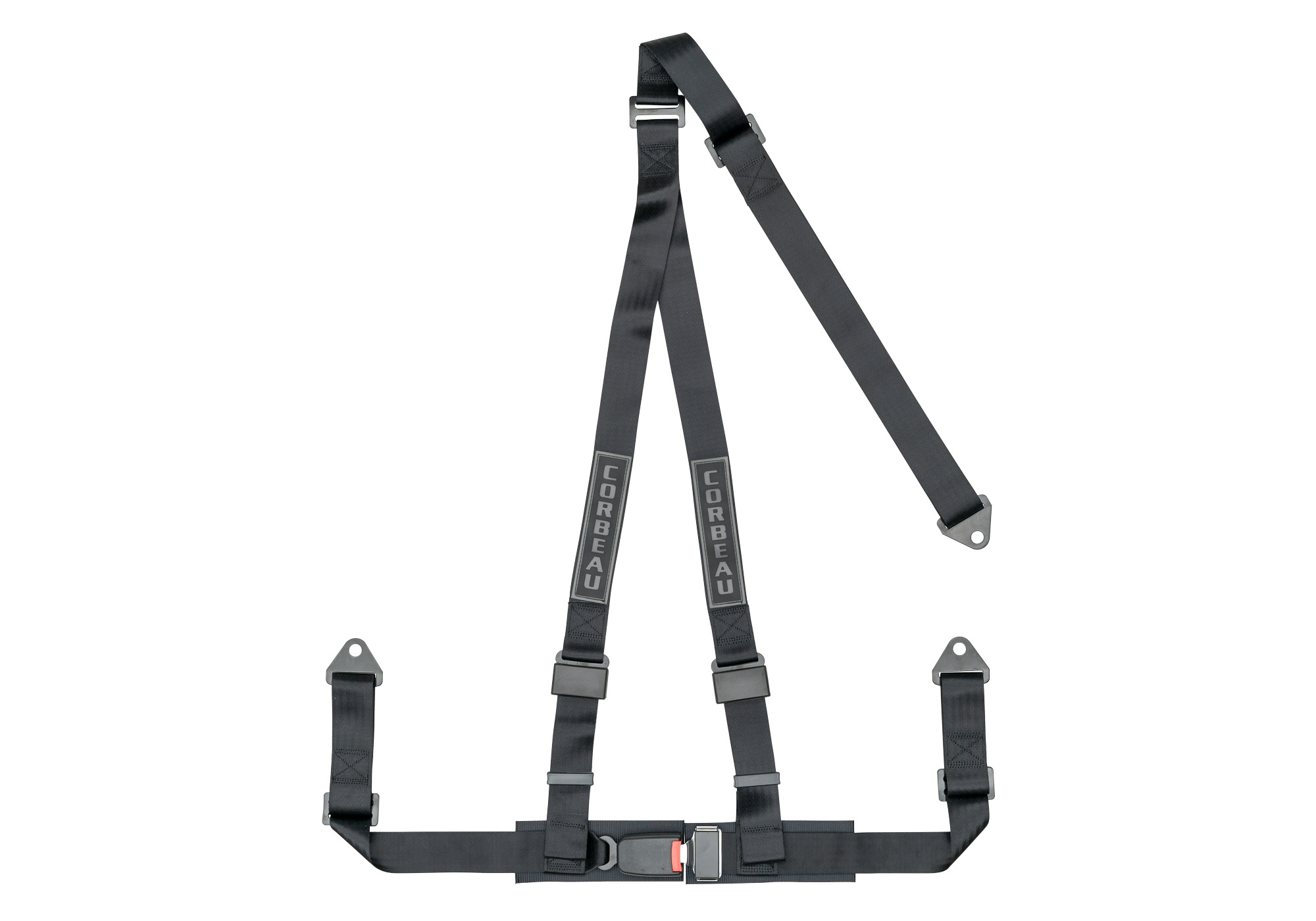 Corbeau 2-Inch Racing Harness Belts, Black 3-Point Bolt-In , 43001B