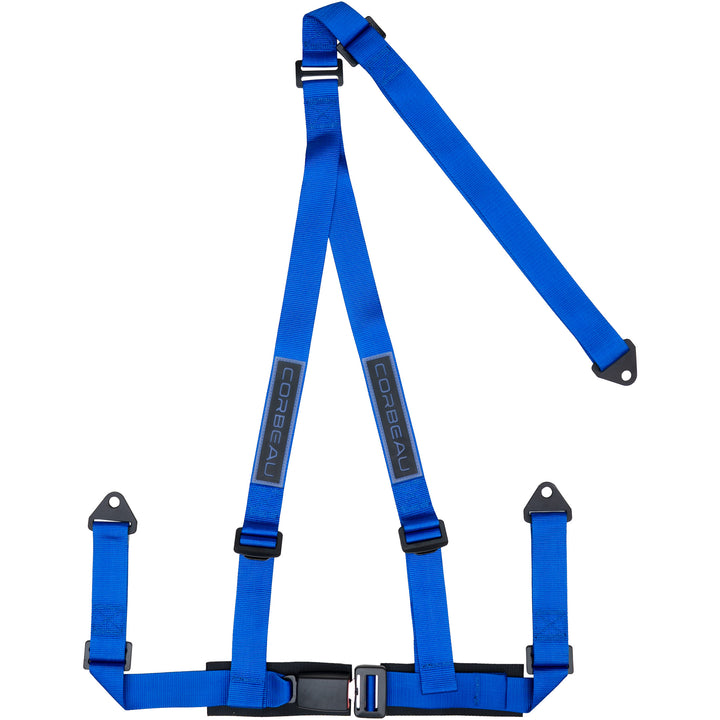 Corbeau 2-Inch Racing Harness Belts, Blue 3-Point Bolt-In, 43005B
