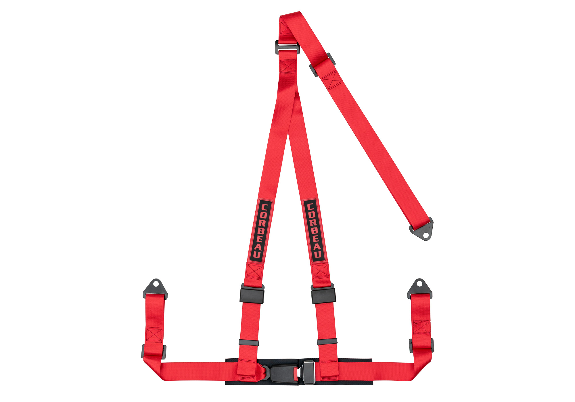 Corbeau 2-Inch Racing Harness Belts, Red 3-Point Bolt-In, 43007B