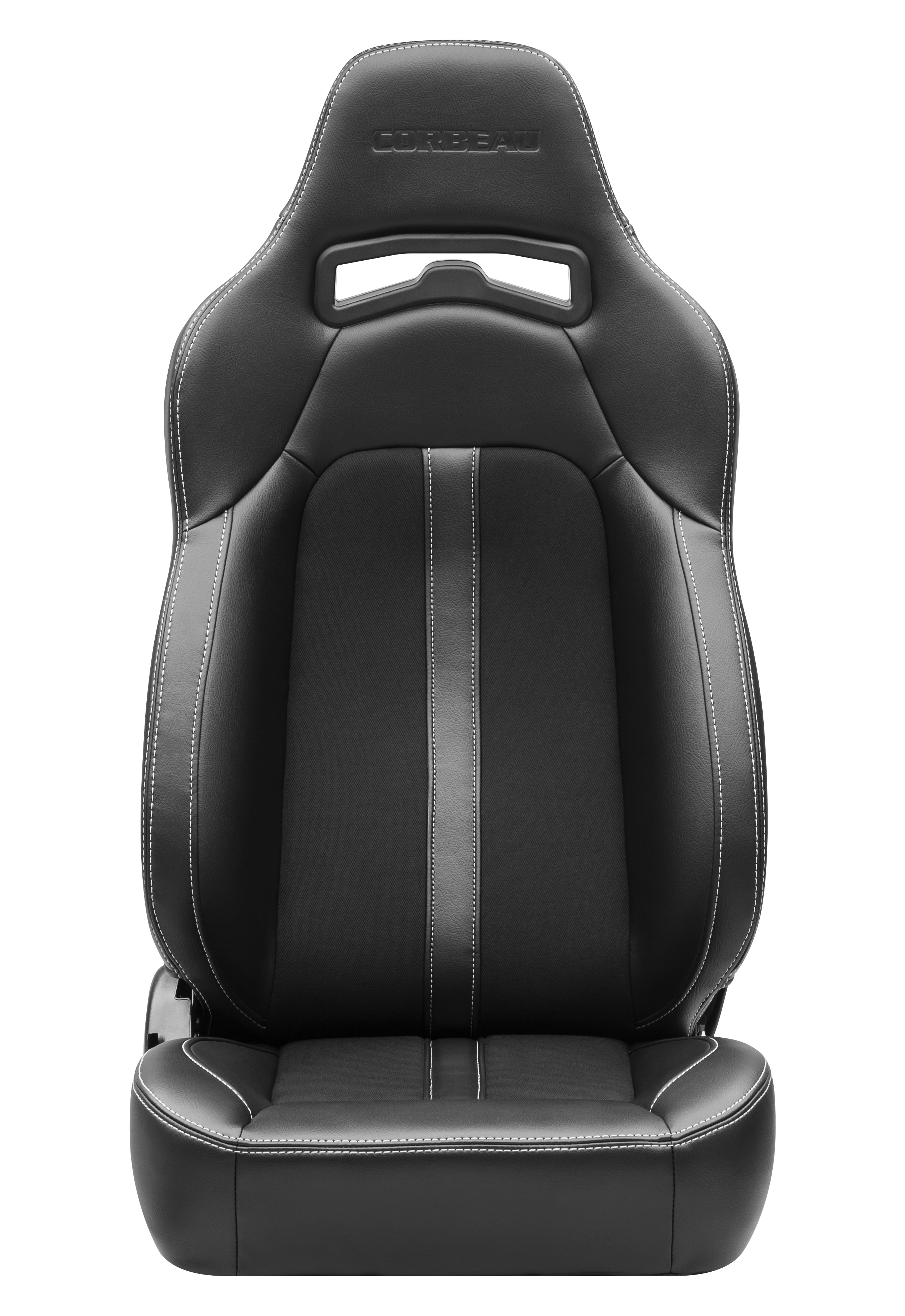 Corbeau Trailcat Racing Seat, Trailcat Black Vinyl / Cloth White Stitch, 44902BWPR
