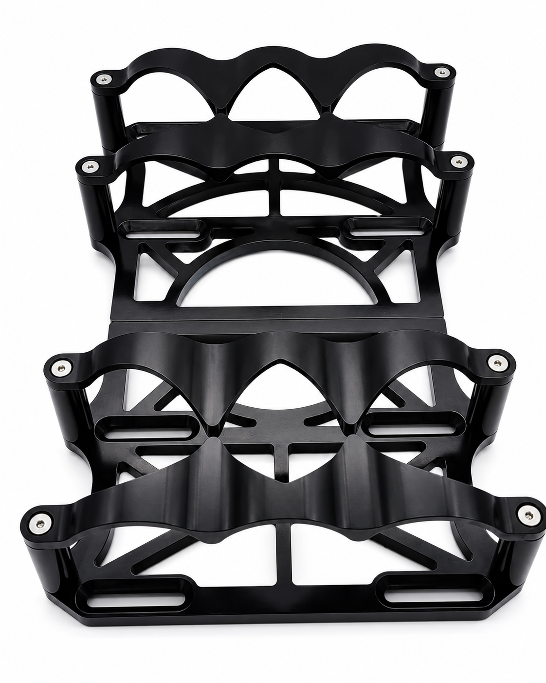 Granatelli (2) 6 Volt OPTIMA Battery Tray SET Black - 452201B
