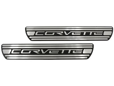 C6 Corvette 05-13 Billet Aluminum Door Sill Plate - 2-tone