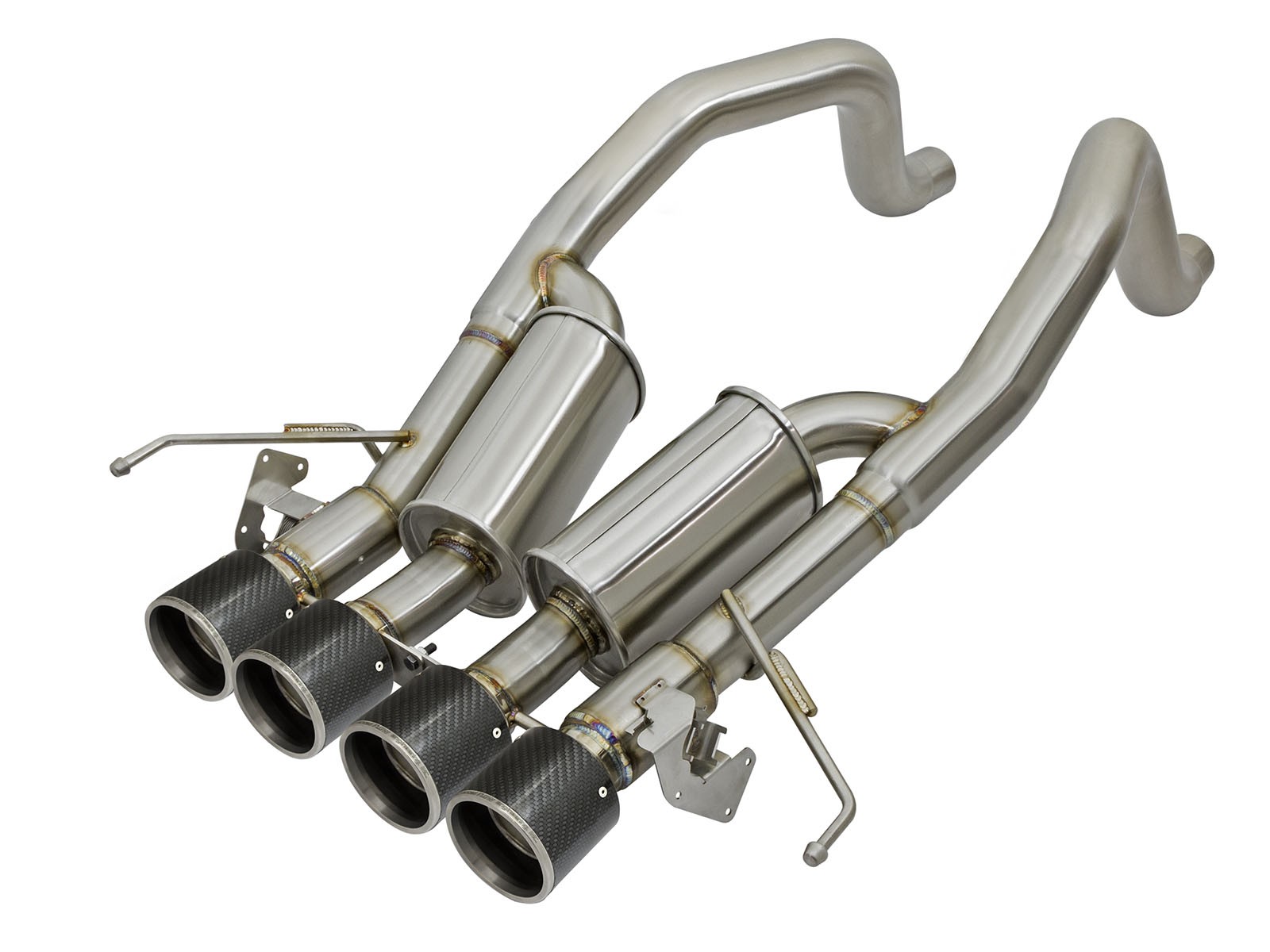 C7 Corvette Z06 15-17 w/ Factory Style NPP Valves, CF MACH Force-XP 3" to 2-1/2" 304 Stainless Steel Axle-Back Exhaust System