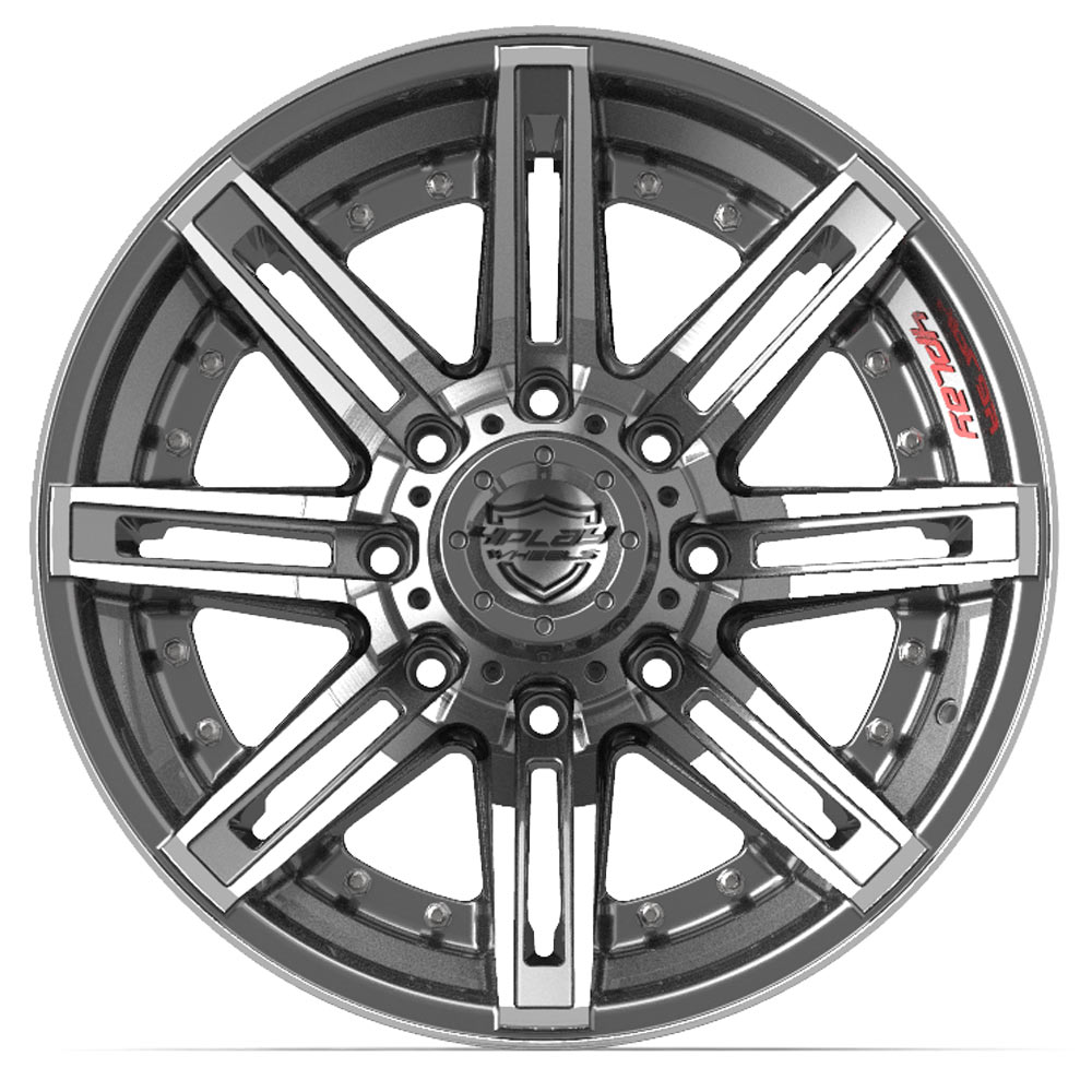 22" Aftermarket Wheel fits GM, Ford, Dodge, Hummer,  4P08 Brushed Gunmetal 22x10