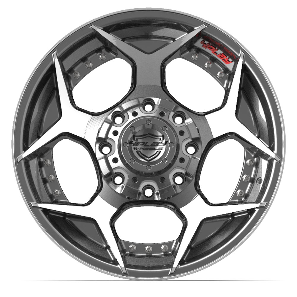 22" Aftermarket Wheel fits GM, Ford, Dodge, Hummer,  4P50 Brushed Gunmetal 22x10