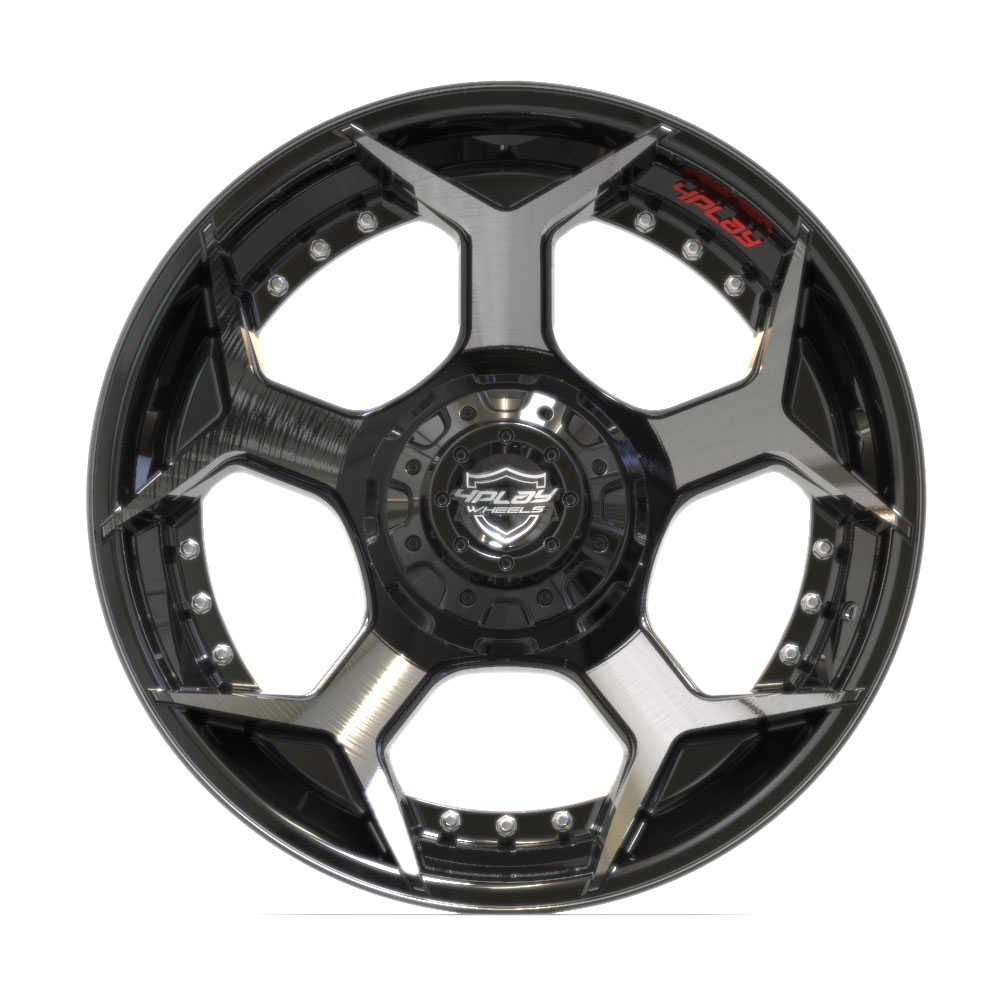 22" Aftermarket Wheel fits Ram, Dodge, Jeep, GM, Ford,  4P50 Brushed Black 22x12