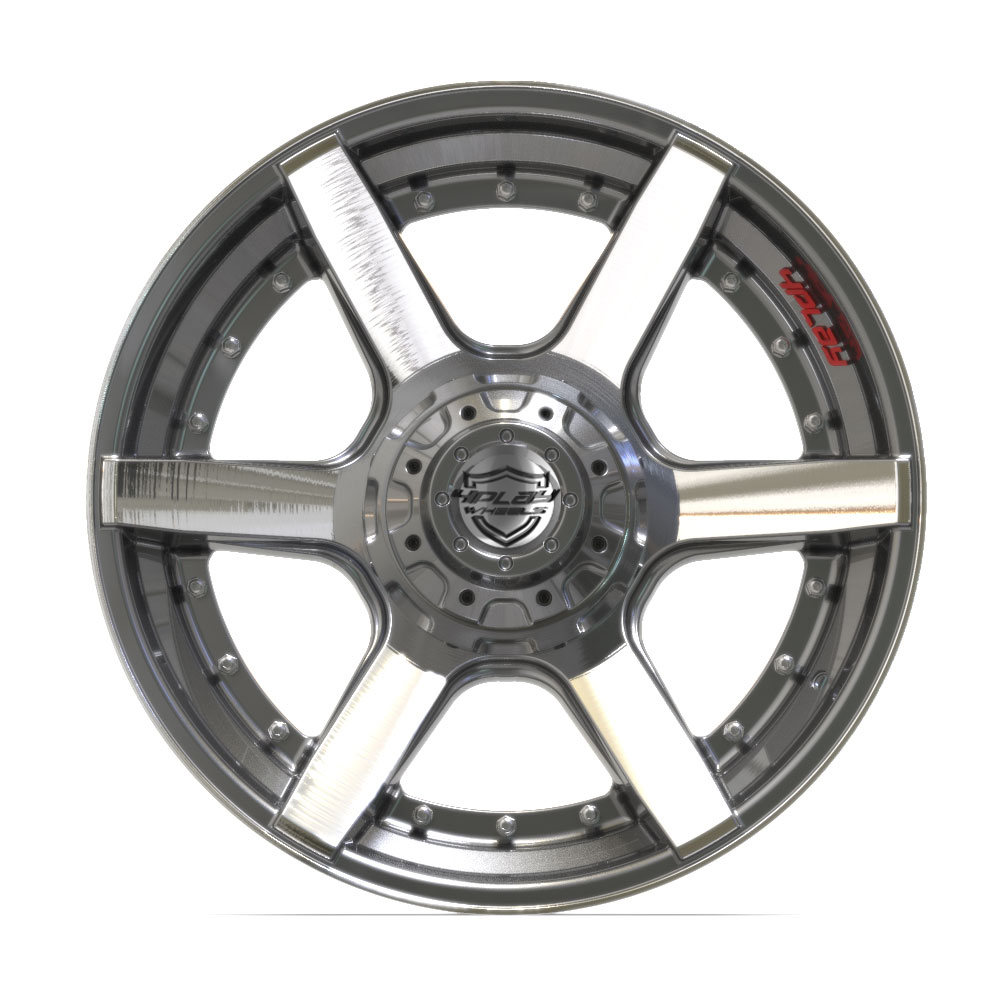 20" Aftermarket Wheel fits GM, Ford, Lincoln, Nissan, Toyota,  4P60 Brushed Gunmetal 20x10