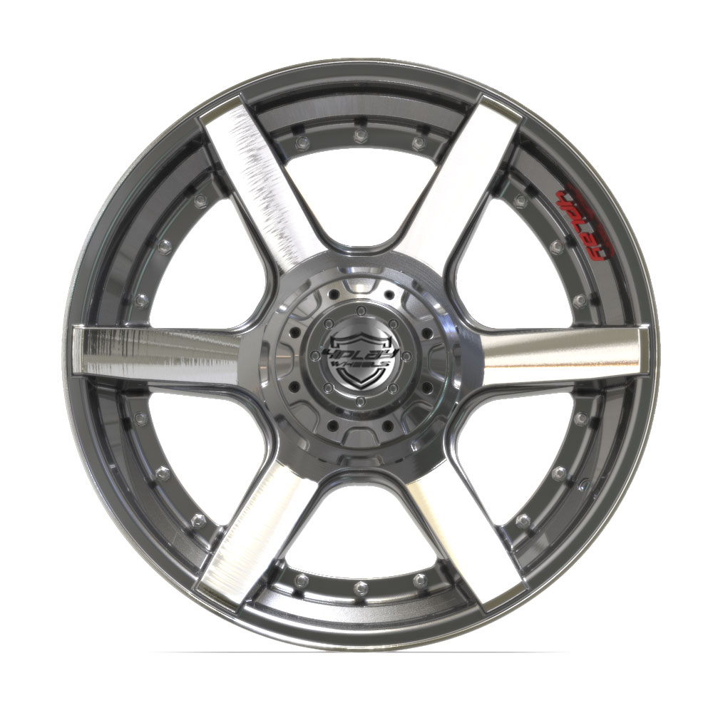 22" Aftermarket Wheel fits GM, Ford, Lincoln, Nissan, Toyota,  4P60 Brushed Gunmetal 22x12
