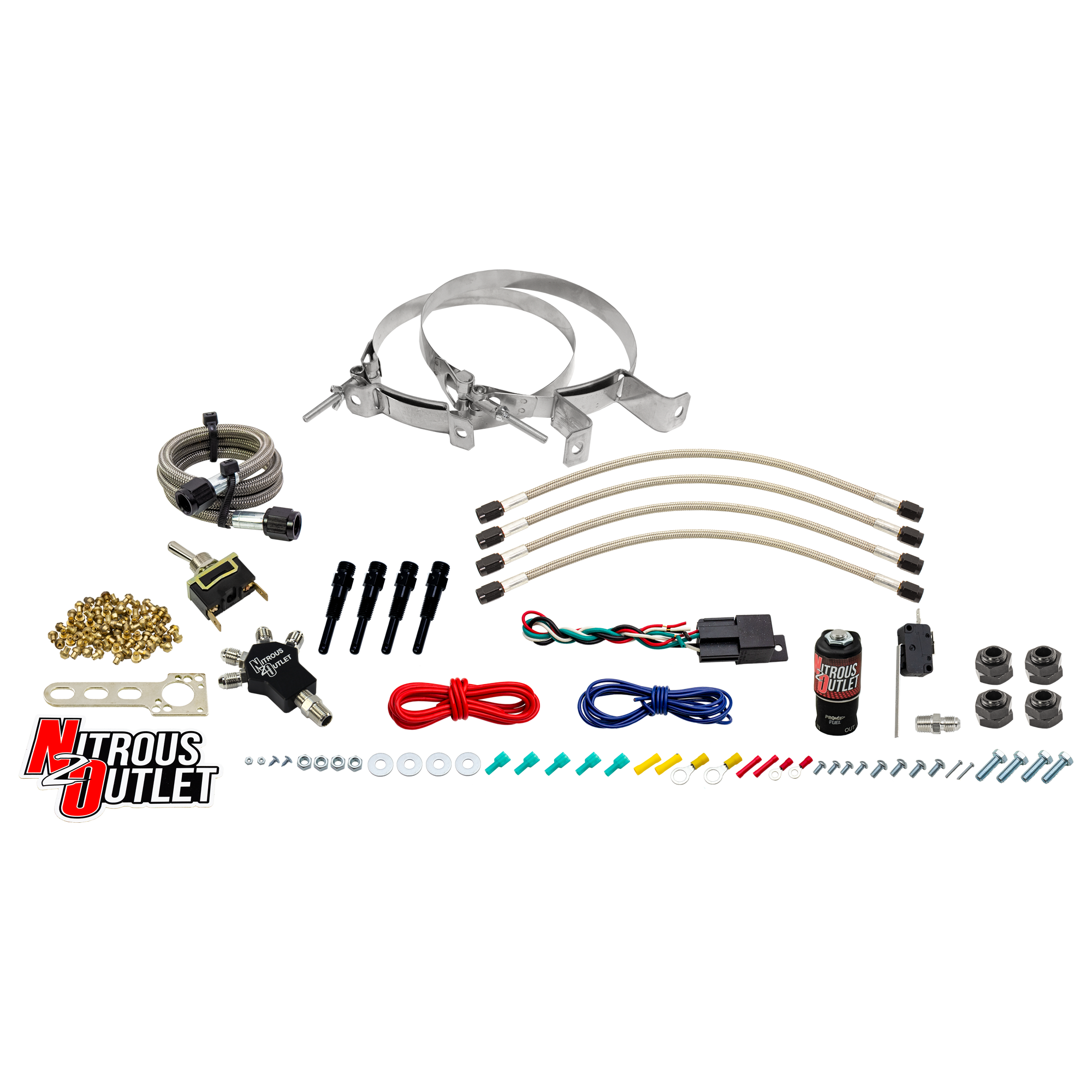 Nitrous Outlet Powersports EFI Four Cylinder Dry Nozzle System (Aluminum 90 Degr