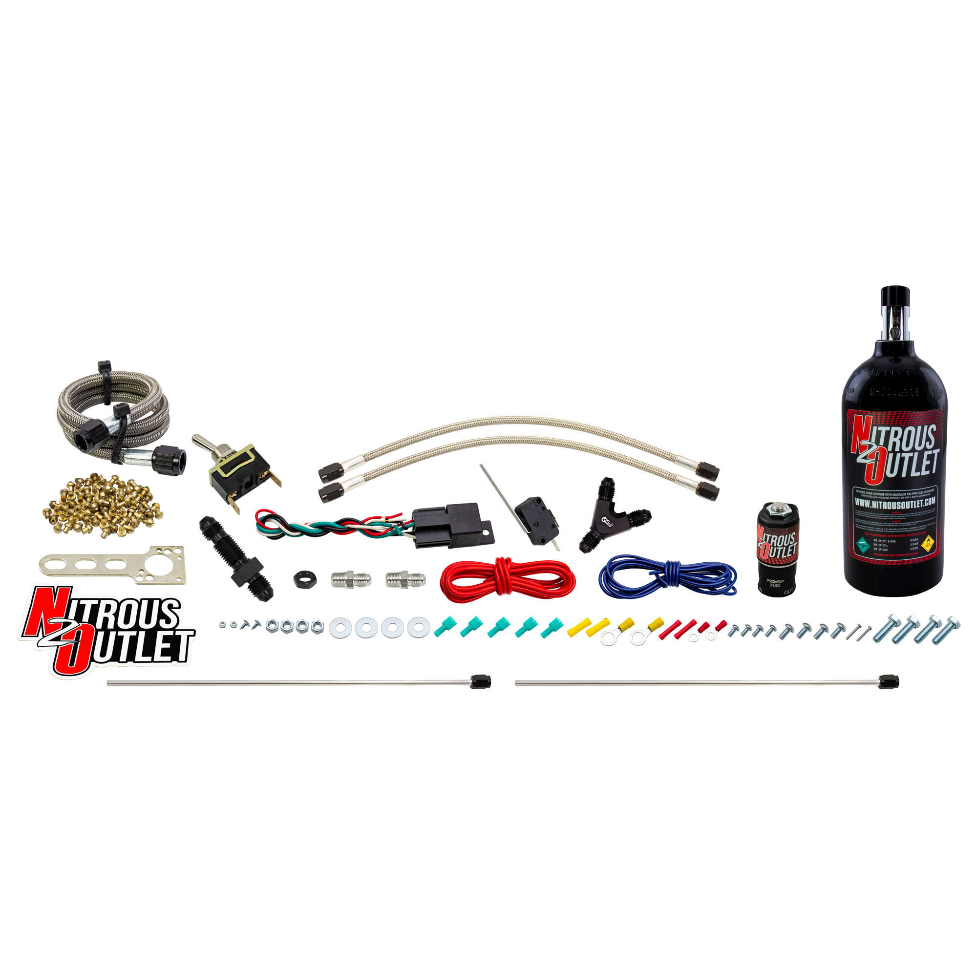 Nitrous Outlet Powersports Dry Twin Discharge Hard-Line System (20,30,40,50,60 H