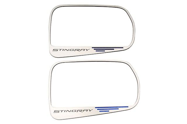 C7 Corvette Stingray Stainless Steel Overlay, Outside View Mirror with Auto Dim Trim