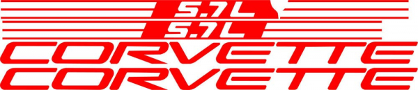 C5 Corvette Complete Letter Set - Fuel Rail Cover - Red Finish