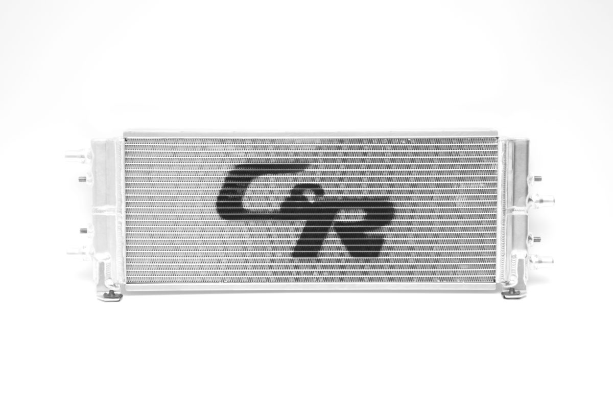 C&R Racing C6 ZR1 Corvette 55mm thick radiator with Transmission Oil Cooler the utilizes the OEM fan.