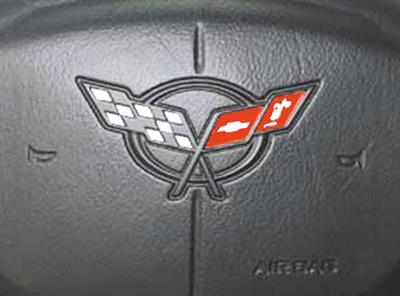 97-04 C5 Corvette Steering Wheel Emblem Decal - Factory Colors