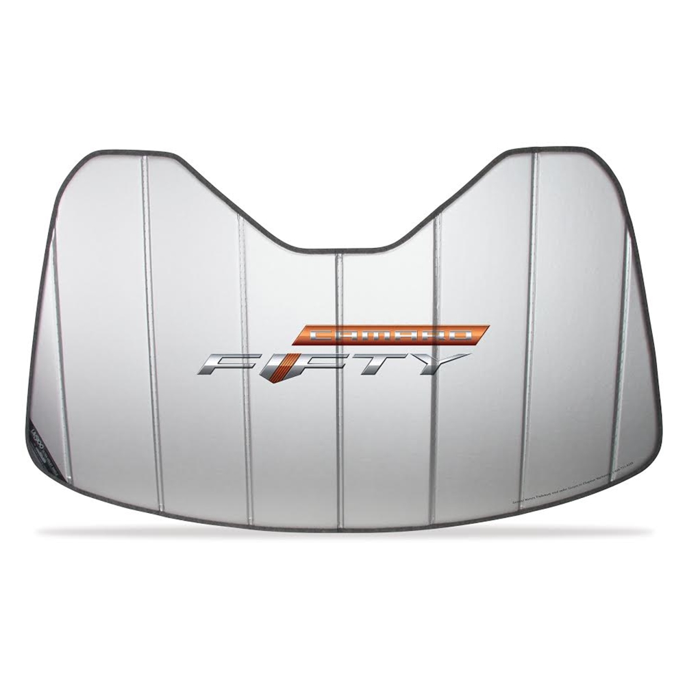 GM Licensed Camaro Fifty Logo Folding Accordion Design Windshield Sunshade