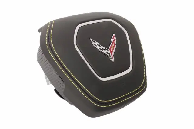 C8 Corvette Steering Wheel Airbag Assembly, Natural Stitching