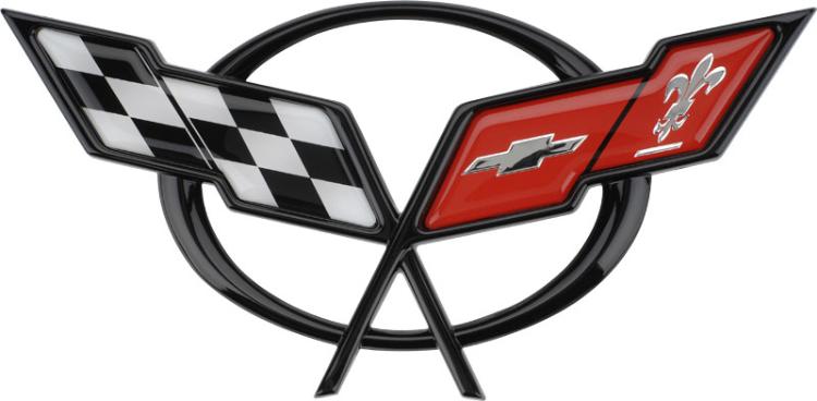 1997-2004 GM OEM Rear Bumper Crossed Flag Emblem, C5 Corvette