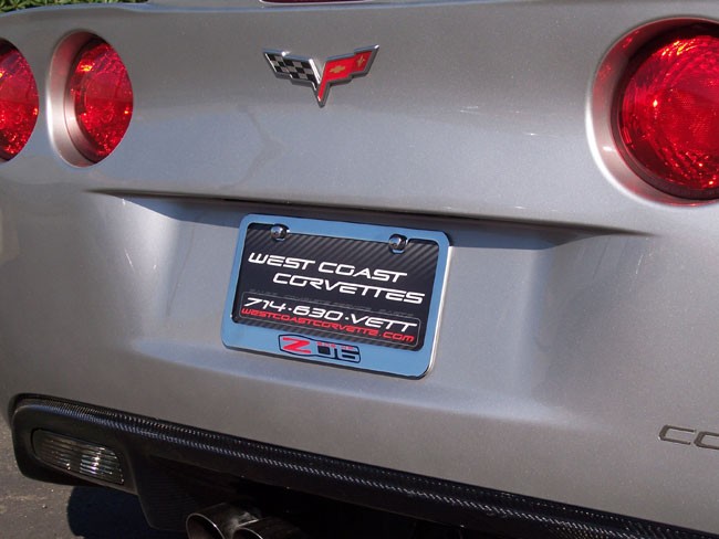 Corvette License Plate Frame - Chrome : 2006-2013 Z06 505HP