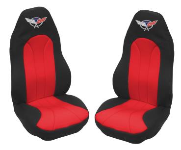 1997-2003 C5 Corvette, Neoprene Seat Covers with Embroidered 24hr Commorative Logo, Pair