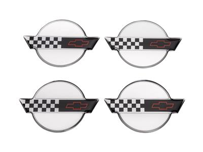 91-96 Emblems / Decals - Center Cap - 3D Domed - Black - Set of 4