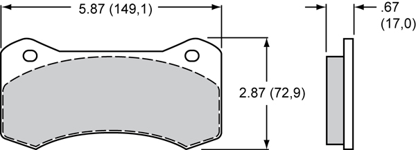 C5, C6 Corvette Wilwood PolyMatrix H Brake Pads for Caliper #: 120-13290, Set of 4 Rear