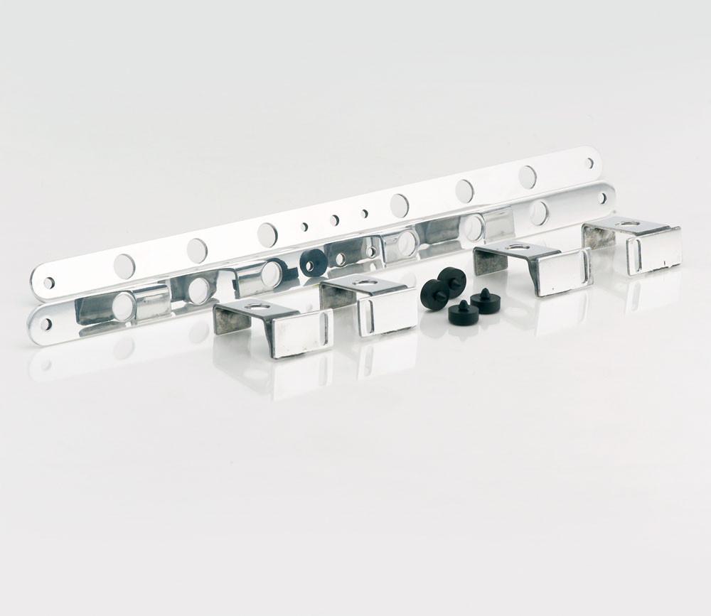 Polished Finish Aluminum Brackets for Dual Fan Installation Set of 4, Be Cool Ra