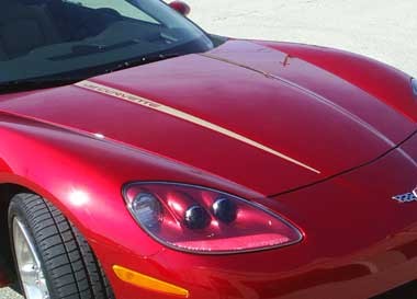 C6 Corvette LS2/LS3 Hood Stripe Decals, Genuine GM Accessories