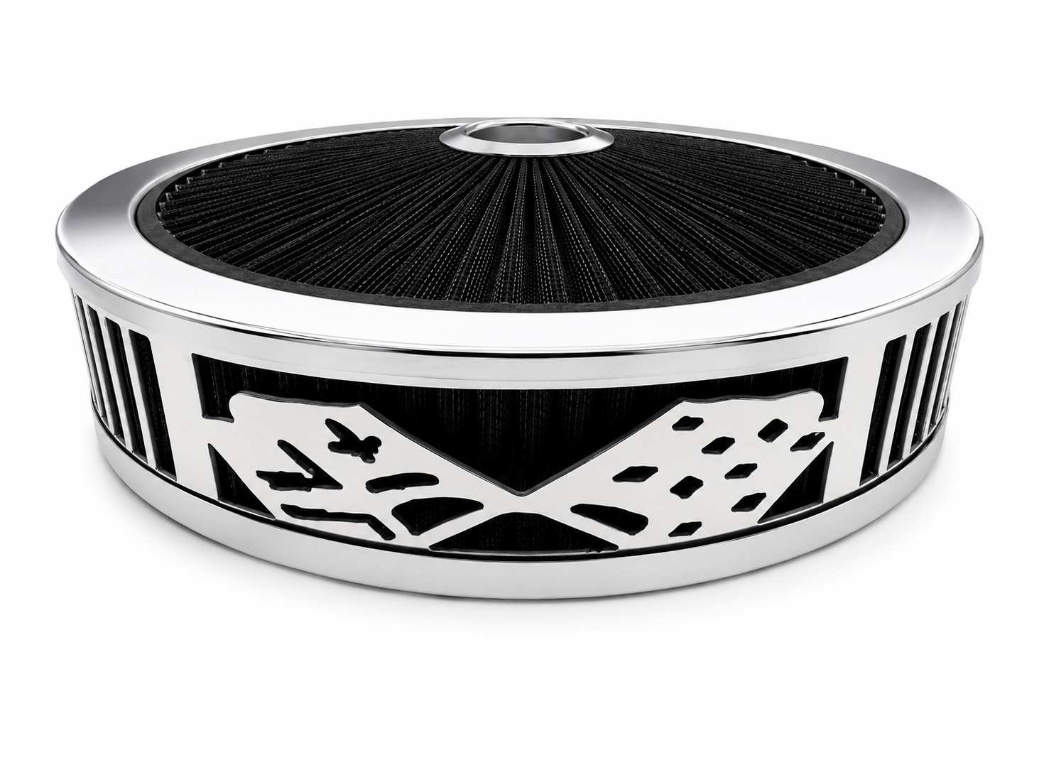 Granatelli Beauty Bandz Black And Chrome Air Filter Assembly - Checker - 750032