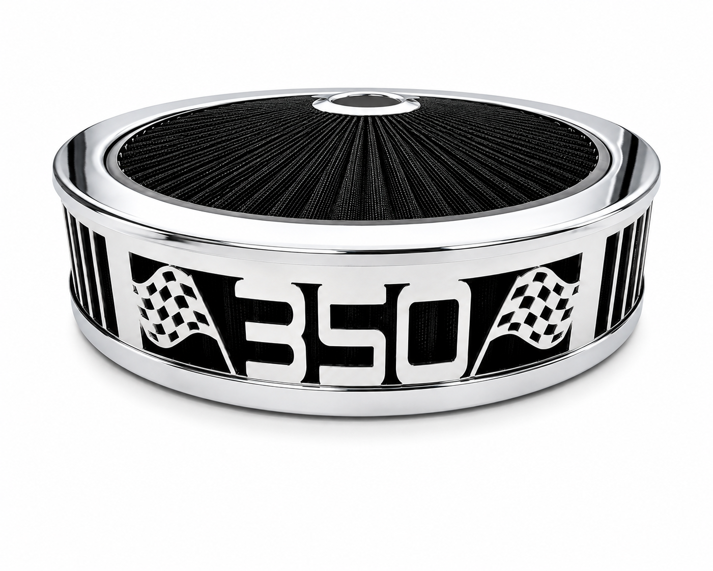 Granatelli Beauty Bandz 14" x 3" Black and Chrome Air Filter Assembly - 750034