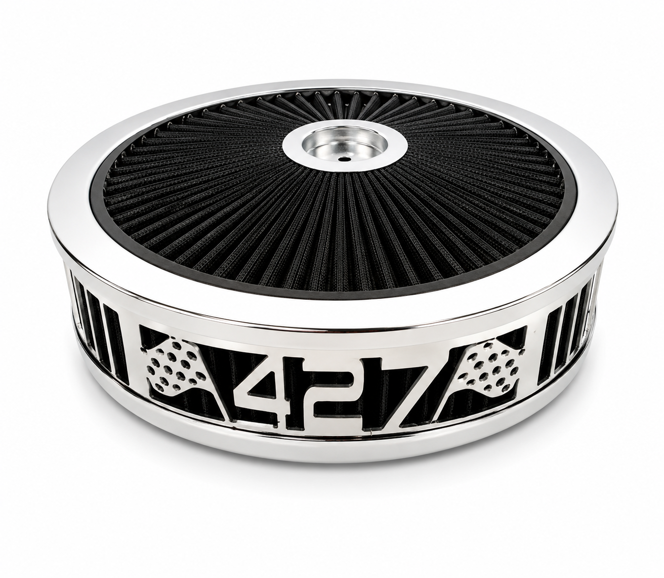 Granatelli Beauty Bandz Black and Chrome Air Filter Assembly, 427 - 7 - 750036