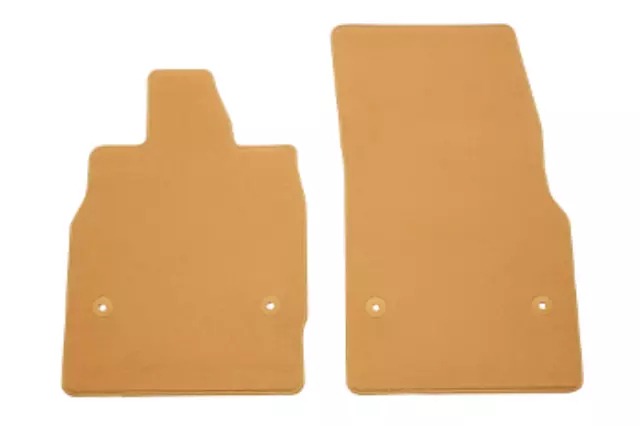 C8 Corvette First Row Carpeted Floor Mats in Natural Tan with Natural Tan Binding