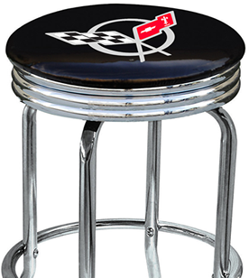 Chevrolet Corvette C5 Logo Barstool Single Foot Ring With Swivel