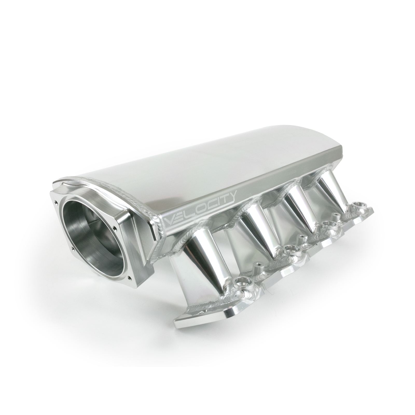 GM LS1/LS2/LS6 Cathedral Port Angled Low Profile Clear Anodized TSP Velocity Fabricated Aluminum Intake Manifold