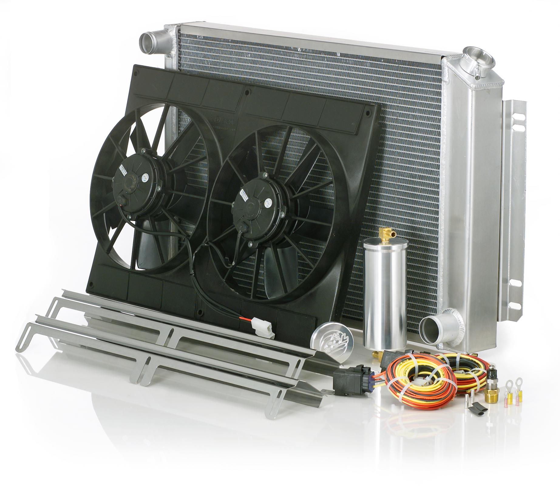 Radiator Module Direct-Fit Polished Finish for 66-67 Corvette w/Std Trans, Be Co