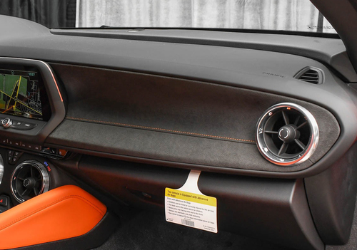 16-22+ Camaro Hot Wheels Edition Passenger Dash Pad (Alcantara W/ Orange Stitchi