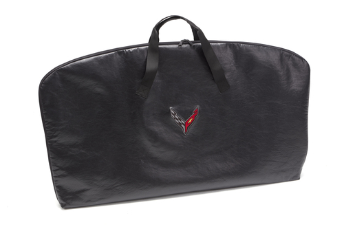 20-22+ C8 Corvette Roof Panel Storage Bag in Black W/ Crossed Flags Logo - GM OEM