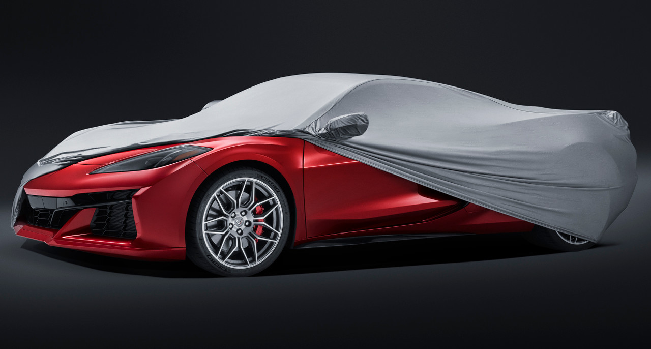 2023+ C8 Corvette Z06 Premium Indoor Car Cover in Gray W/ Embossed Z06 Logos