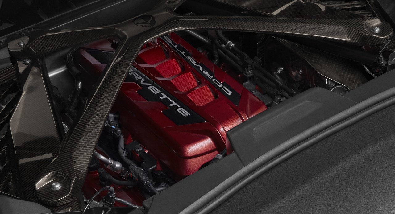 20-23+ C8 Corvette LT2/LT6 Carbon Fiber X Strut Brace (Coupe Only) GM OEM